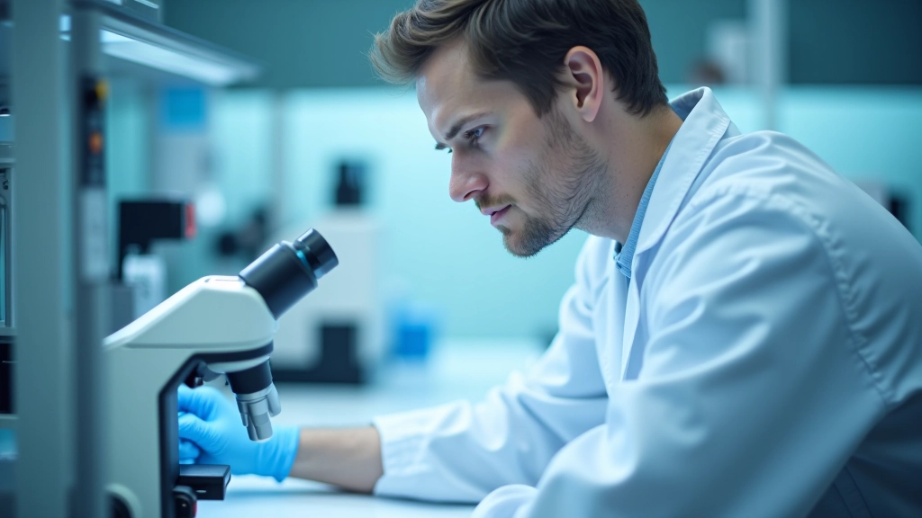 Forschungslabor mit moderner Ausrüstung und Wissenschaftler bei der Arbeit