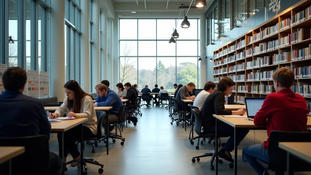 Hochschule und Universität mit modernem Campus und Bibliothek