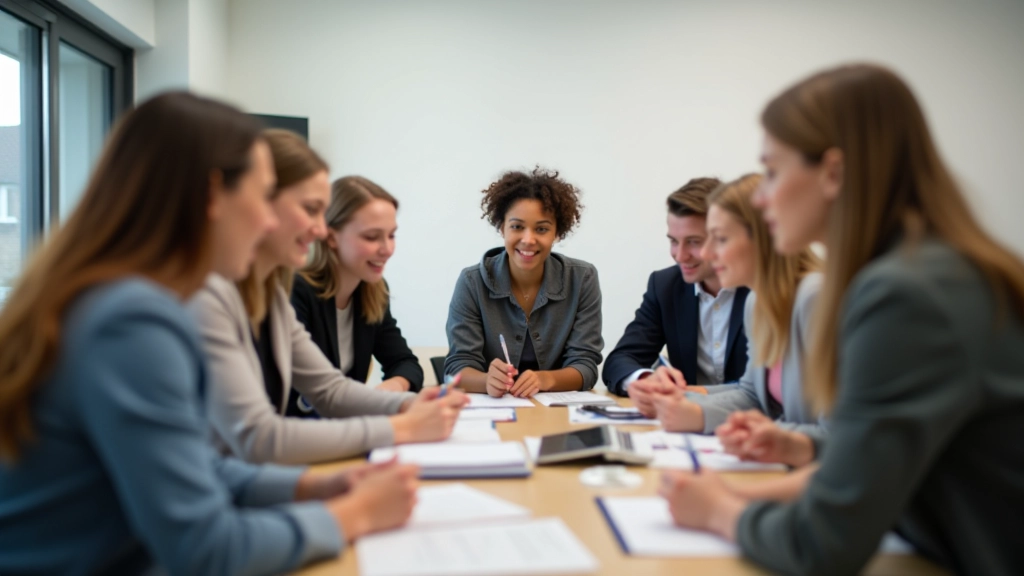 Schüler in moderner deutscher Klassenumgebung mit kolaborativem Lernansatz und zeitgenössischer Pädagogik