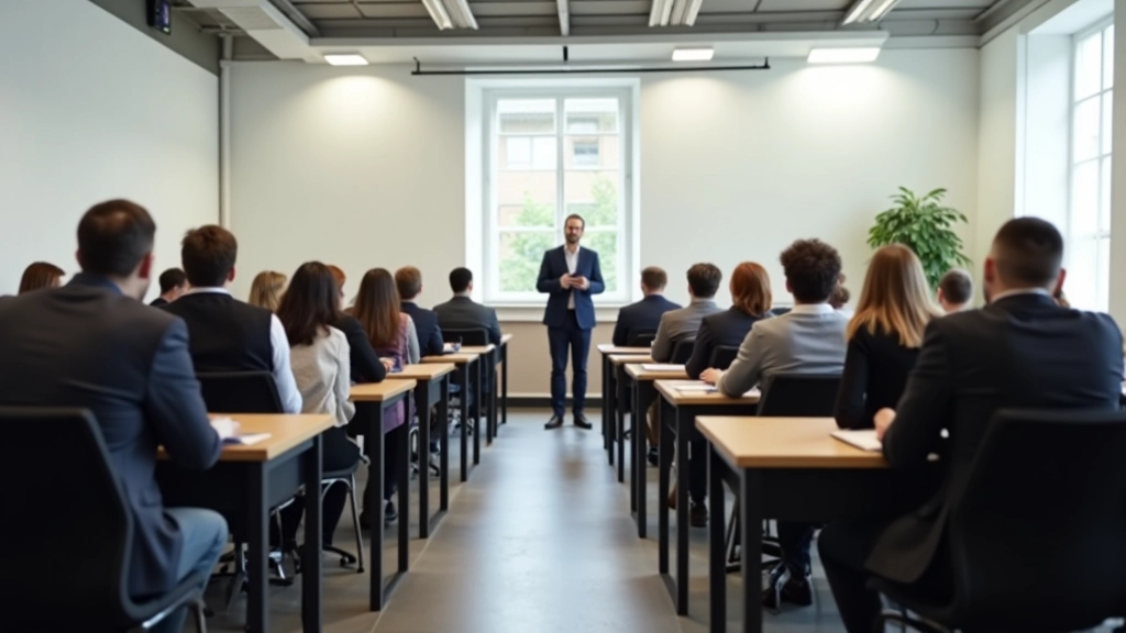 Seminarraum in einer deutschen Universität mit Studierenden und Dozent