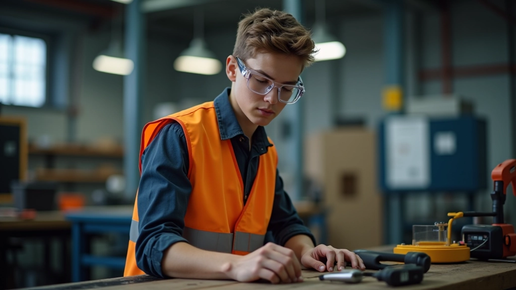Fachkräfteausbildung und Handwerk mit Lehrling in professioneller Werkstatt